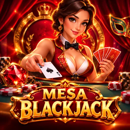 Mesa de blackjack ao vivo com dealer distribuindo cartas